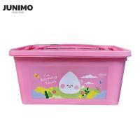 ราคา JUNIMO กล่องใส่ของ กล่องเก็บของมีหูหิ้ว ลายน่ารัก ไฮยีน 2สี ฟ้า ชมพู (20821776156)