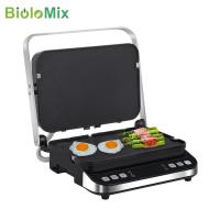 ราคา BioloMix 2000W Electric Contact Grill Digital Griddle and Panini Press Optional Waffle Maker Plates Opens 180 Degree Barbecue (13620815367)