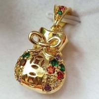 ราคา jewery33 K249 จี้ถุงทองเพชรขาว จี้ถุงทองพลอยนพเก้า จี้พลอย จี้สีประจำวัน จี้มงคล จี้น่ารัก จี้ทองไมครอน (18377688762)