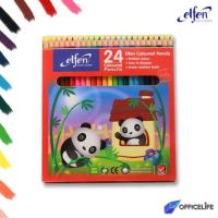 ราคา elfen สีไม้ ดินสอสี ขนาด 12 24 สี ตราเอลเฟ่น elfen แท่งสั้น แท่งยาว 1 กล่อง (19896979734)