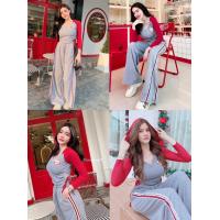 ราคา เสื้อครอปแขนยาว กางเกงขายาย งานป้าย พร้อมส่ง (21322987064)