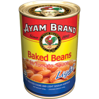 ราคา อะยัม ถั่วขาวในซอสมะเขือเทศสูตรน้ำตาลน้อยเเละโซเดียมน้อย 425 กรัม Ayam Baked Beans Light in Tomato Sauce 425g (8722422555)