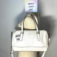 ราคา กระเป๋าถือ COACH แท้ หนังแท้ มีตำหนิที่หนัง ลดราคาขาดทุน COACH 49392 SAFFIANO LEATHER MINI SATCHEL Parchment Clearance (21146991632)