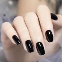 ราคา With glue 24pcs fake nails matte matte fashion nail art finger fake nail art Solid colored fake nails with jelly glue as a gift (18862146144)