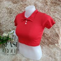 ราคา Namaing shop66 เสื้อยืดคอปกกระดุม เอวลอยเเขนสั้นเก๋ๆ (19695739251)