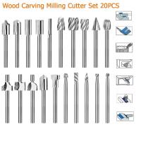 ราคา 20ชิ้นชุดดอกสว่านเราเตอร์สำหรับ dremel คาร์ไบด์โรตารี่เครื่องมือเจาะรูไม้แกะสลักรากโลหะ (21170419865)