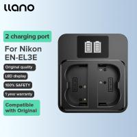 ราคา LLANO เครื่องชาร์จแบตเตอรี่กล้อง EN EL3E LED USB Dual Solt Camera Battery Charger for D80 D90 D100 D200 D300 D300S D700 D70S D50 G9X แบตเตอรี่กล้องดิจิตอล NIKON Digital Camera Battery Charge (11961559