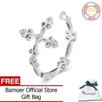 ราคา BAMOER แหวนนิ้วแบบปรับได้ลายย้อนยุคสำหรับผู้หญิงเงินแท้925แหวนดอกไม้วินเทจเงิน BSR041 (747374443)