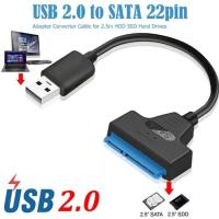 ราคา SATA USB 2 0ถึง6 Gbps สำหรับภายนอกขนาด2 5นิ้ว HDD SSD SATA 3 22 Pin Adapter USB 2 0 To Sata III สายไฟ (20452091531)