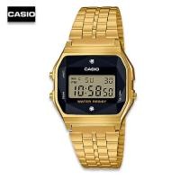 ราคา Velashop นาฬิกาข้อมือผู้ชาย ผู้หญิงคาสิโอ Casio Digital Vintage สายสแตนเลส สีทอง รุ่น A 159WGED 1DF A 159WGED 1D A159WGED 1DF A 159WGED 1 A 159WGED A159WGED (410164228)