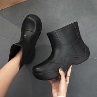 ราคา รองเท้าบูทกันฝนแฟชั่นสตรีกันลื่นกันลื่นรองเท้ากันฝนสุทธิสีแดงรองเท้าบูทสั้นแบบเดียวกันรองเท้าน้ำพื้นหนา (19875837782)