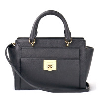 ราคา กระเป๋าถือ Michael Kors แท้ หนังแท้ฟอกแบบกันรอยขีดข่วน สายยาวถอดแยกได้ MICHAEL KORS 35H7GT4M1L Tina Top Zip Saffiano Leather Messenger Satchel Black (6711428925)