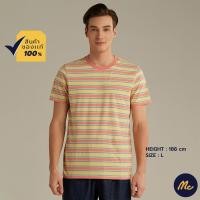 ราคา Mc Jeans เสื้อยืดแขนสั้นผู้ชาย คอกลม สีเหลือง ลายริ้ว MTSZ993 (18653445724)