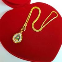 ราคา สร้อยคอ สร้อยคอทอง หนัก1บาท ลายสี่เสา พร้อมจี้พระ พระแก้วมรกต ล้อมเพชร สร้อยทองไม่ลอก ทองเหมือนแท้ เครื่องประะดับ ชุบทอง (17447797600)
