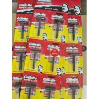 ราคา ของแท้ 100 มีดโกนหนวด Gillette รุ่น Super Click 1 แผง มี 6 ด้าม (21004875979)
