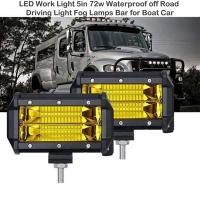 ราคา LED LIGHT BAR ไฟสปอร์ตไลท์ ไฟหน้ารถ ไฟท้าย 72W 12V 24V รุ่น COMBO BEAM ทรงเหลี่ยม เเสงขาว 1ชิ้น (3049024622)