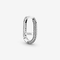 ราคา 925 Sterling Silver ME Pavé Link Earring Single Earring Fit Dangle Charm DIY Rose Gold Jewelry For Girls (20976515038)
