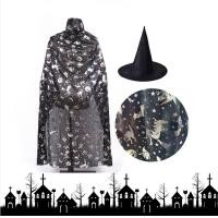 ราคา ผ้าคลุม เสื้อคลุมแม่มด เสื้อคลุม ผ้าคลุมฮาโลวีน หมวกแม่มด หมวก ของตกแต่งฮาโลวีน ผ้าคคลุมมีปก พ่อมด แม่มด Halloween (20493417853)