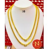 ราคา สร้อยคอ ลายบล็อกเหลี่ยมพ่นทรายตัดลาย ทองหุ้ม ทองชุบ งานสวยเสมือนจริง ใส่สวย ห้างทองนพคุณ (19473475747)
