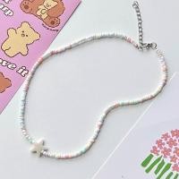 ราคา พร้อมส่ง สร้อยคอลูกปัด สร้อยลูกปัดสีพาสเทล จี้ดาว โชคเกอร์ y2k ลูกปัด 3มม (20529185692)