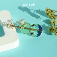ราคา Her Lab Jewelry Starry Enamel ไวโอลิน Daffodils เข็มกลัด Pin เครื่องดนตรี Party Office เข็มกลัด Pin ของขวัญ (16871582282)