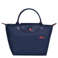ราคา 100 Genuine longchamp 70th anniversary Folding bag water proof Nylon Short handle Tote bag L1621619556 Navy color small size made in france (20821036494)