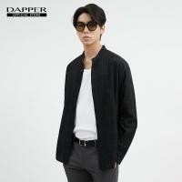 ราคา DAPPER เสื้อเชิ้ตแขนยาว คอจีน Windowpane Print สีดำ (20796808062)