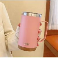ราคา แก้วน้ำins Mug hand มีมือจับ สีพลาสเทล 710ML เก็บความเย็น ร้อนสีพื้นแบบหนา มีพร้อมฝาไห้แก้วสแตนเลสเครือบพลาสติก สแตนเลส304 พกพาสะดวก (18735378358)