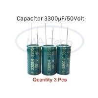 ราคา 3300uf 50V Capacitor 3300uF50V คาปาซิเตอร์ 50v3300uf ระยะขาห่าง 7 5 มม ขนาด 18 x35 0mm 1 ชุดมีจำนวน 3 ชิ้น (20188145702)