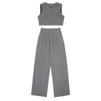 ราคา ชมพู เทา ดำ SLYQ FONDUE TWEED SLEEVELESS TOP PANTS SET ชุดเซ็ทผ้าทวีดเสื้อแขนกุดกับกางเกงขายาว (21139509719)