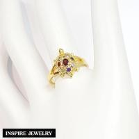 ราคา Inspire Jewelry แหวนเต่านพเก้า ประดับพลอยนพเก้า ตัวเรือนหุ้มทอง24K นำโชค เสริมดวง (9882738324)