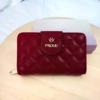 ราคา กระเป๋าสตางค์ใบกลาง พร้อมกล่อง กระเป๋าสตางค์ แบรนด์พราว แท้ (19640834464)