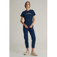 ราคา Mc jeans เสื้อยืดแขนสั้นผู้หญิง คอกลม สีน้ำเงิน MTTZ665 (20529862659)