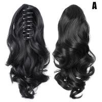 ราคา LemonBlue Clip On Curly Ponytail Hair Extension Women Claw On Long Wavy Wig Hair Piece E (17583694359)