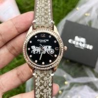 ราคา 2023 Coach นาฬิกาข้อมือควอตซ์ลําลอง สายหนัง ประดับเพชร แฟชั่นคลาสสิก สําหรับสตรี (20044322422)