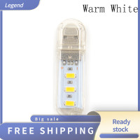 ราคา Lowest price Legend 2pcs mini USB LED Lamp Book Lights 3 LEDs 5730 SMD 1 5W camping bulb ไฟกลางคืน (20638785090)