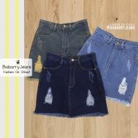 ราคา พร้อมส่ง BabarryJeans กระโปรงกางเกง ยีนส์ผ้าไม่ยืด เอวสูง แบบขาด สียีนส์เข้ม สียีนส์อ่อน สีสนิม (8924291737)
