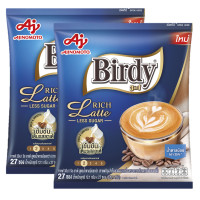 ราคา Birdy 3in1 Coffee Rich Latte เบอร์ดี้ 3อิน1 ริช ลาเต้ 12g x 27ซอง 2แพค (19368212130)