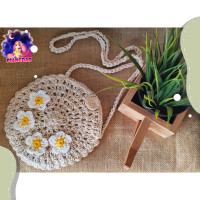 ราคา ถักเองพร้อมส่ง กระเป๋าสาน กระเป๋าถักพาดลำตัว ทรงกลมสายาว น่ารักสไตล์เกาหลี (7895363037)