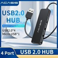 ราคา ACASIS USB HUB 4 Port USB 2 0 Splitter Switch with Micro USB Charging Port for Computer Laptop Accessories OTG HUB USB Black (15143586651)