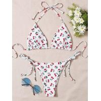 ราคา ชุดว่ายน้ำบิกินี่ผู้หญิงด้านเนคไทปมสามเหลี่ยมพิมพ์ลายเชอร์รี่เซ็กซี่ชุดชุดว่ายน้ำสำหรับผู้หญิง (20868525960)