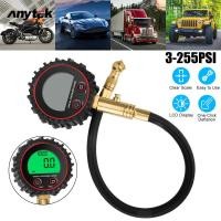 ราคา 255PSI เกจวัดความดันยางรถยนต์แบบดิจิตอลเครื่องวัดความดันลมแสดงผล LCD ความแม่นยำระดับมืออาชีพสำหรับรถบรรทุกรถยนต์ RVs (20119554923)