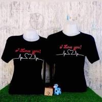ราคา เสื้อยืดสีดำพิมพ์ลาย I love You มีไซส์ S XL (19832140470)