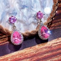 ราคา ต่างหูหยดน้ำ AAA Zircon สไตล์ยุโรปและอเมริกันฝังเพชรสีทองแดงมรกต (18525580050)