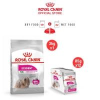 ราคา เซตคู่สุดคุ้ม Royal Canin Mini Exigent 3kg ยกกล่อง 12 ซอง Royal Canin Exigent Pouch Loaf อาหารเม็ดสุนัขโต พันธุ์เล็ก อาหารเปียกสุนัขโต ช่างเลือกอาหาร อายุ 10 เดือนขึ้นไป โลฟเนื้อละเอียด Dry Dog Food (