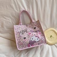 ราคา SWEWRY เสือดาวลายเสือดาว กระเป๋าโท้ทคิตตี้ แมวแมวแมว รูปหัวใจ กระเป๋าถือการ์ตูนหนัง PU น่ารักน่ารักๆ กระเป๋าใส่อาหารกลางวัน การเดินทางการเดินทาง (20291350213)