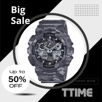 ราคา watchtime ใหม่ล่าสุด นาฬิกาคาสิโอ จี ช็อค นาฬิกาข้อมือชาย จี ช็อคสุดเท่ห์ สายเรซิ่น ขนาด 50 mm ราคาถูกสุดๆ (18703116277)