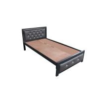 ราคา 3FP3HB เตียงเหล็กหัวเบาะ ชนาด 3 ฟุต พื้นไม้ สีดำ เตียงพร้อมไม้อัด (7122758749)