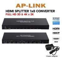 ราคา กล่องเเยกสัญญาณ HDMI Splitter In 1 Out 8 4K Full HD 1080P 3D กล่องขยายสัญญาณ HDMI เข้า 1 ออก 8 กล่องเเยกจอ HDTV (21131119785)