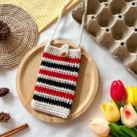 ราคา pmncrochet กระเป๋าถักใส่มือถือ กระเป๋าถักสะพายข้าง ลายถัก X สุดคลาสสิก สีทูโทน พร้อมส่งไม่ต้องรอถัก (19897595179)